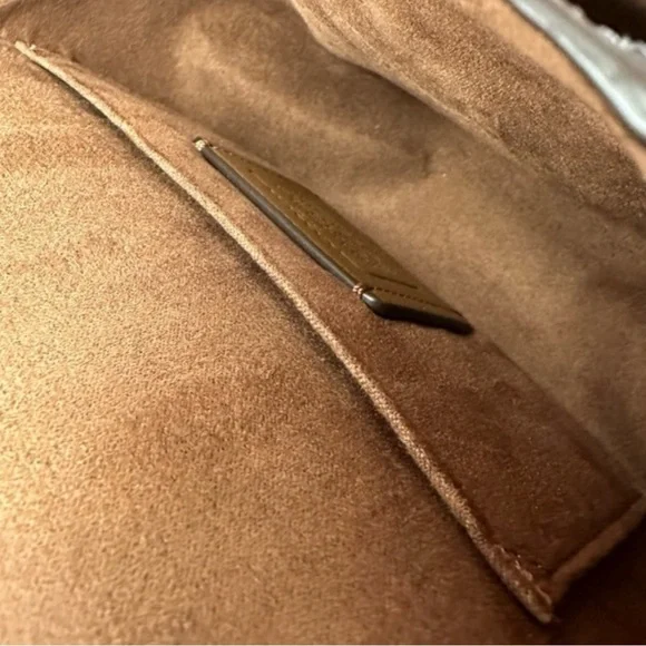 Coach Brown and Tan Crossbody Bag with Signature Monogram
